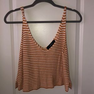 Yellow and White Striped Tank Top